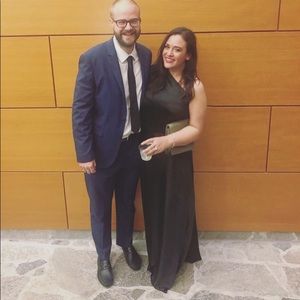 Nasty gal One shoulder black satin Gown